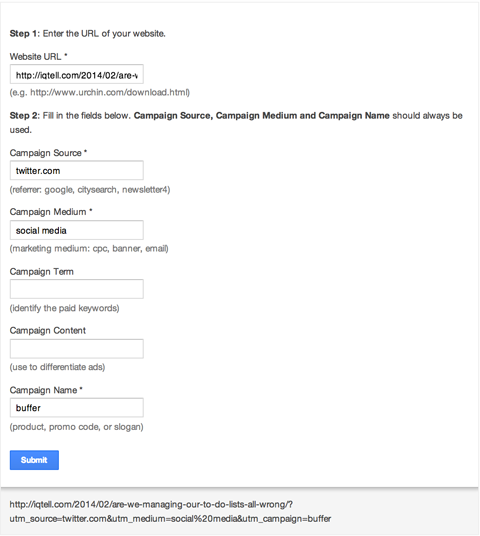 ایجاد یک کمپین سفارشی با استفاده از Google Analytics URL Builder