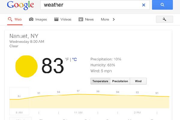 چک کردن وضعیت آب و هوا در گوگل